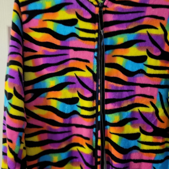 Womens USED Colorful Zebra Print Onesie - Picture 4 of 9
